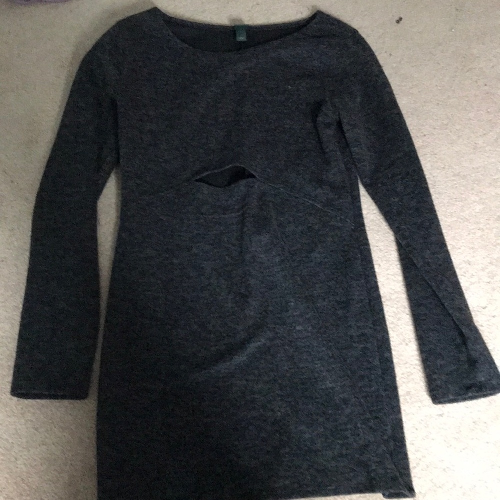 Gray Dress with Cutout